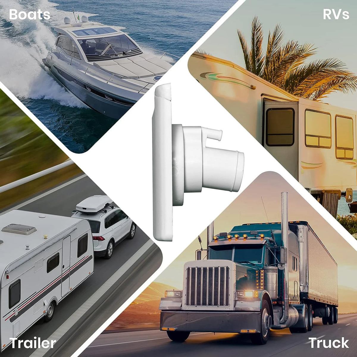 HWHongRV RV Water Inlet With Cover And Magnetic Locking Cap