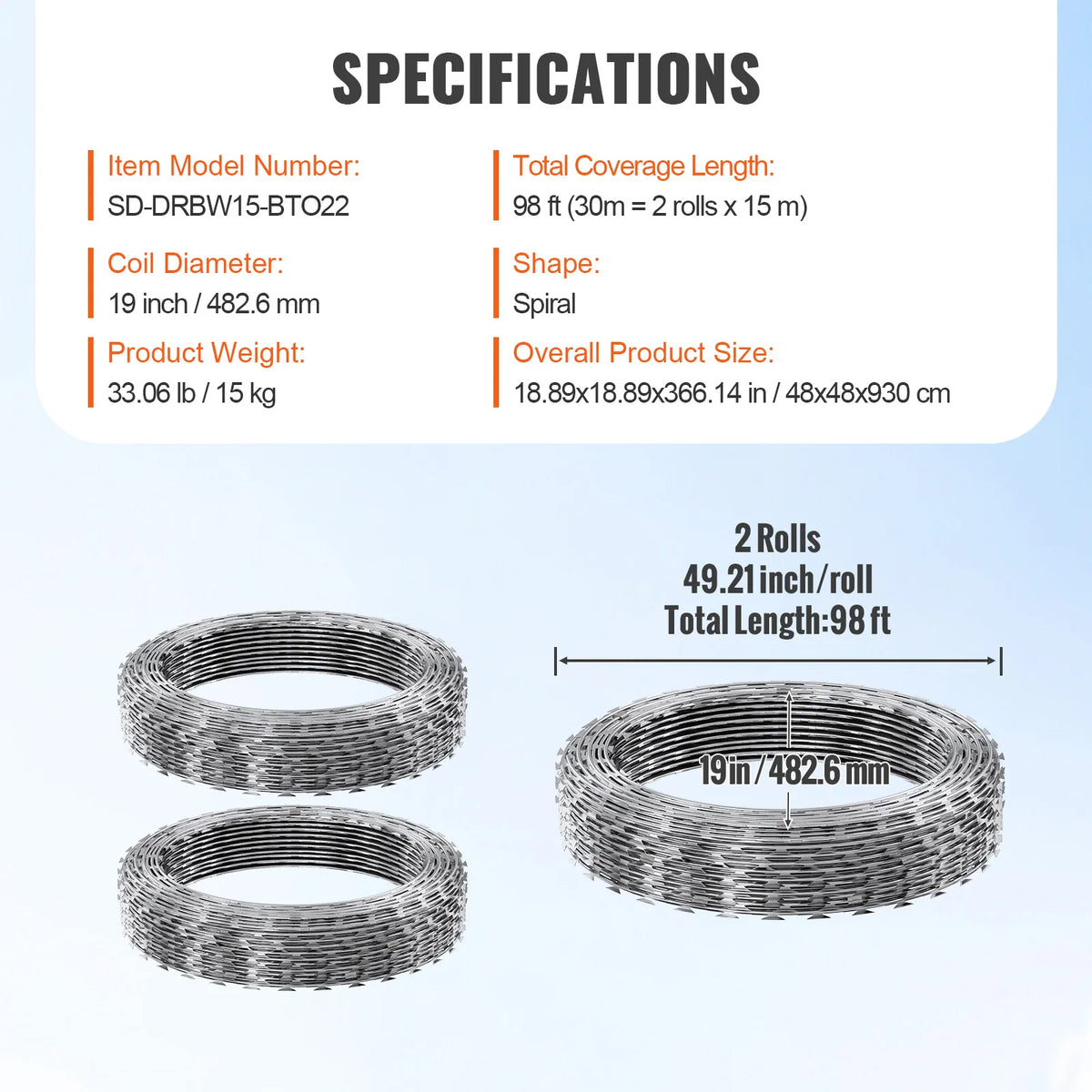 SucceBuy Double Spiral Razor Wire Galvanized Barbed Fencing Roll