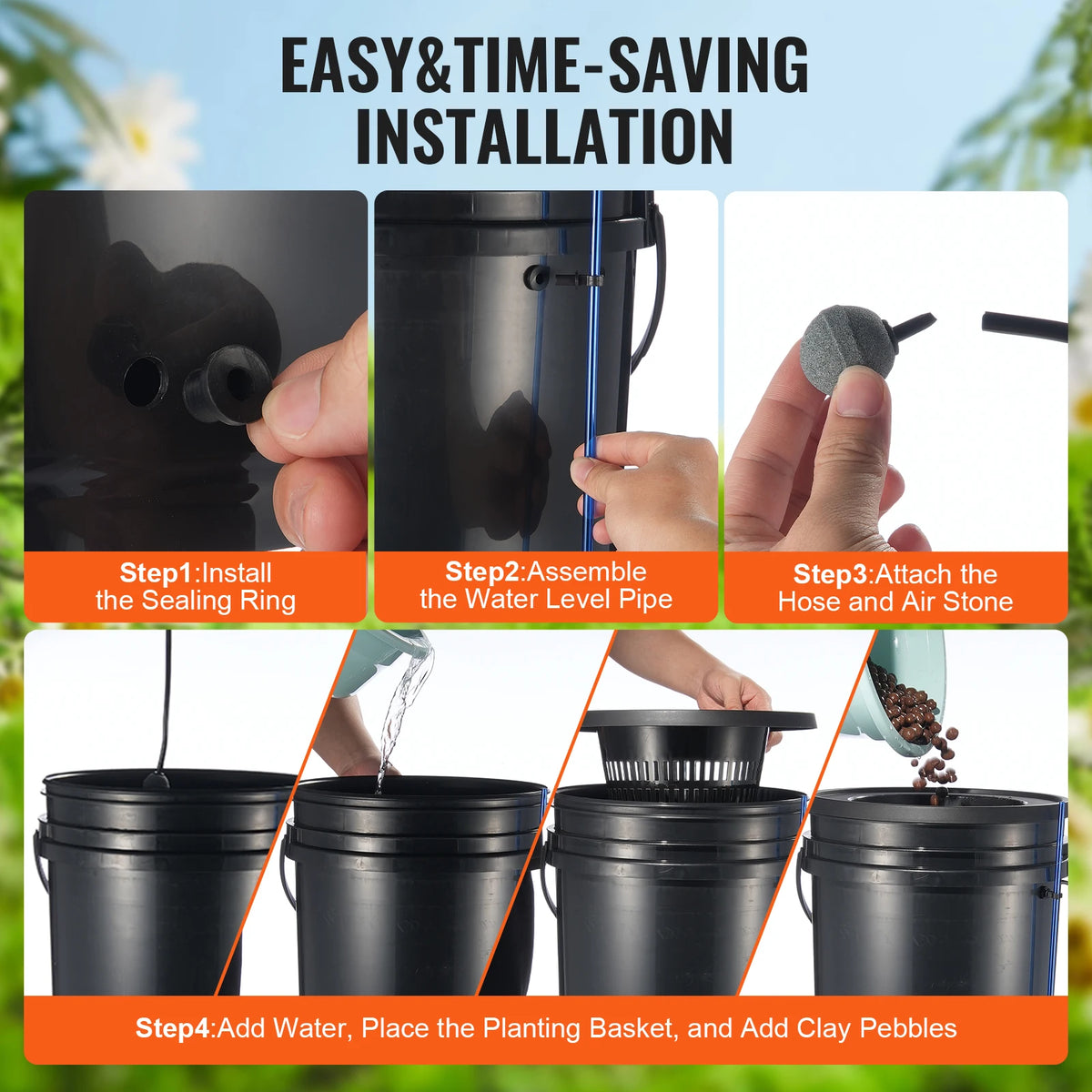 SucceBuy DWC Hydroponic Grow System With Drip Kit Air Pump