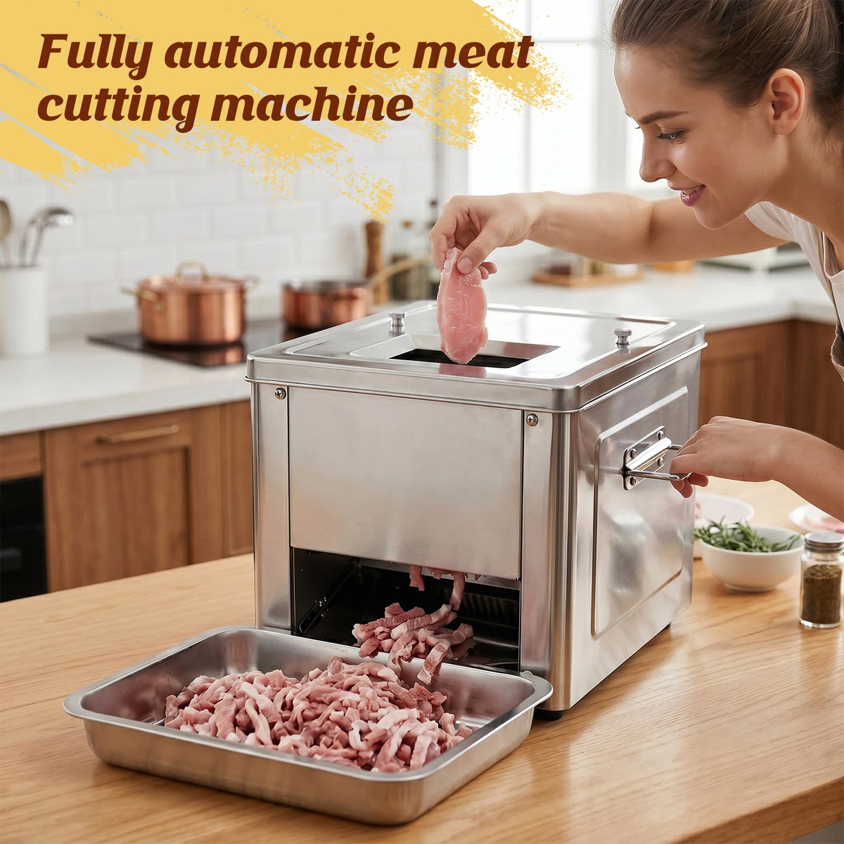 Commercial Electric Meat Slicer And Vegetable Cutter Stainless Steel