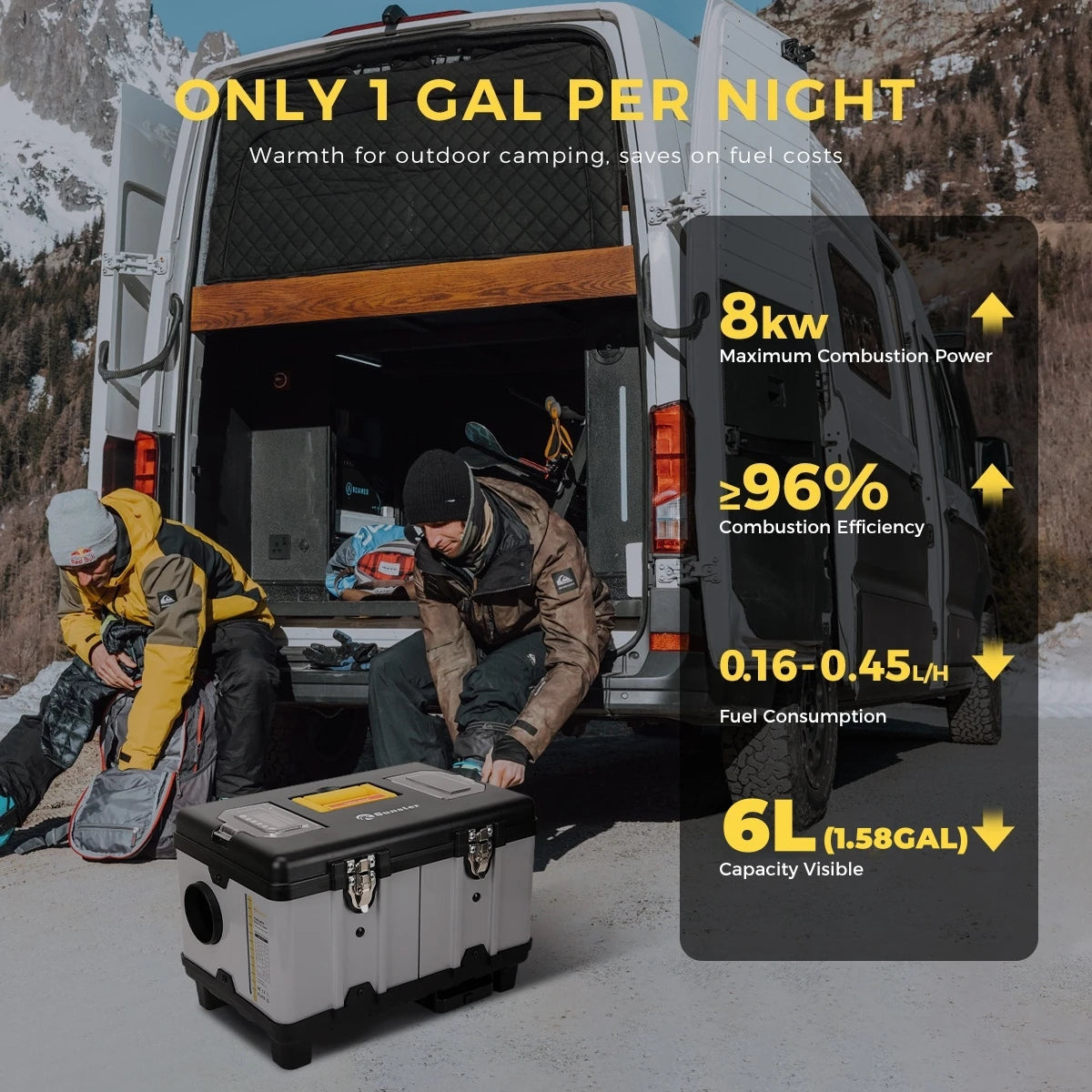8KW TB10PRO Diesel Auxiliary Heater 110-220V AC 12/24V DC With High-Altitude Mode & Ventilation Mode Ultra Quiet For RVS Camping